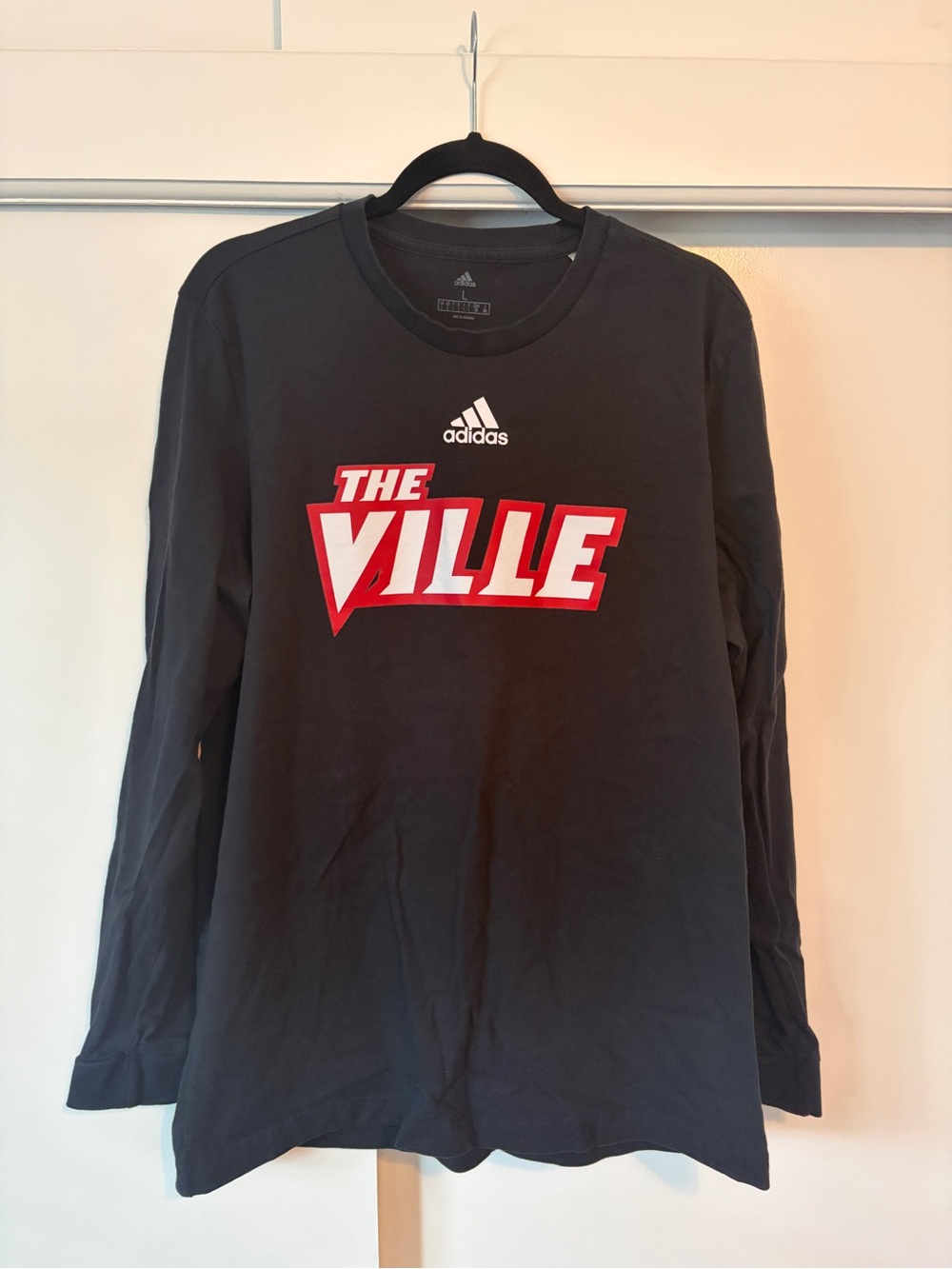 adidas Black Long-Sleeve 'The Ville' Graphic Tee